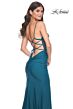 La Femme 31988 Lace Corset Slit Skirt Dress
