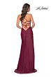 La Femme 31988 Lace Corset Slit Skirt Dress