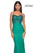 La Femme 31989 Embellished Bodice Lace-Up Dress