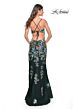 La Femme 31992 Floral Embroidery Lace-Up Back Dress