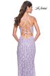 La Femme 31993 Cutaway Slit Lace-Up Back Embellished Dress