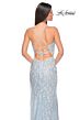 La Femme 31993 Cutaway Slit Lace-Up Back Embellished Dress