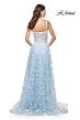La Femme 31996 Illusion Corset High Slit Floral Dress