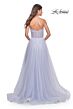 La Femme 31997 Ruched Corset High Slit Strapless Dress