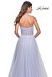 La Femme 31997 Ruched Corset High Slit Strapless Dress