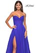 La Femme 31997 Ruched Corset High Slit Strapless Dress