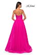 La Femme 31997 Ruched Corset High Slit Strapless Dress