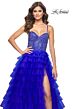 La Femme 32002 Ruffle Skirt Embellished Corset Dress