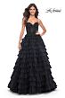 La Femme 32002 Ruffle Skirt Embellished Corset Dress