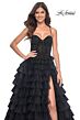 La Femme 32002 Ruffle Skirt Embellished Corset Dress