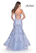 La Femme 32004 Lace Appliques Sheer Corset Trumpet Dress