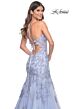 La Femme 32004 Lace Appliques Sheer Corset Trumpet Dress
