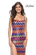 La Femme 32006 Scoop Back High Slit Zigzag Sequin Dress