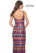 La Femme 32006 Scoop Back High Slit Zigzag Sequin Dress