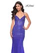 La Femme 32007 Criss Cross Back Embellished Dress
