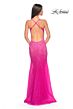 La Femme 32007 Criss Cross Back Embellished Dress