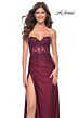 La Femme 32011 Floral Corset Beaded Skirt Dress