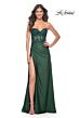 La Femme 32011 Floral Corset Beaded Skirt Dress