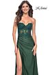 La Femme 32011 Floral Corset Beaded Skirt Dress