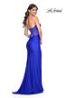 La Femme 32012 Illusion Corset Slit Skirt Strapless Dress