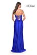 La Femme 32012 Illusion Corset Slit Skirt Strapless Dress