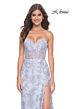 La Femme 32013 Scalloped Slit Strapless Corset Dress