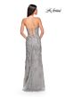 La Femme 32013 Scalloped Slit Strapless Corset Dress