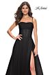 La Femme 32017 Ruched Corset High Slit Dress