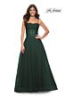 La Femme 32017 Ruched Corset High Slit Dress