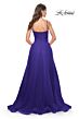 La Femme 32017 Ruched Corset High Slit Dress
