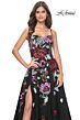 La Femme 32019 High Slit Multicolor Floral Dress