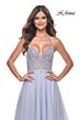 La Femme 32020 Floral Corset High Slit Embellished Dress