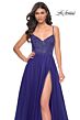 La Femme 32020 Floral Corset High Slit Embellished Dress