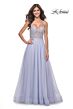 La Femme 32020 Floral Corset High Slit Embellished Dress