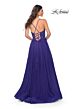 La Femme 32020 Floral Corset High Slit Embellished Dress