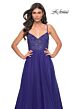 La Femme 32020 Floral Corset High Slit Embellished Dress
