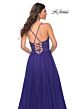 La Femme 32020 Floral Corset High Slit Embellished Dress