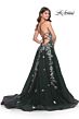 La Femme 32023 High Slit Lace-Up Back Embroidered Dress