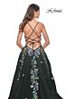 La Femme 32023 High Slit Lace-Up Back Embroidered Dress