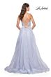 La Femme 32028 Illusion Corset High Slit Lace-Up Dress