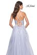 La Femme 32028 Illusion Corset High Slit Lace-Up Dress