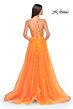 La Femme 32028 Illusion Corset High Slit Lace-Up Dress
