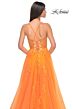 La Femme 32028 Illusion Corset High Slit Lace-Up Dress