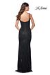 La Femme 32038 Notched Neckline Sparkly Corset Dress