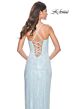 La Femme 32039 High Slit Lace-Up Back Embellished Dress