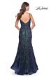 La Femme 32049 Spaghetti Straps Open Back Embellished Dress