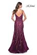 La Femme 32049 Spaghetti Straps Open Back Embellished Dress