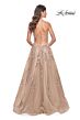La Femme 32052 Lace Appliques Tie Back Corset Dress