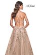 La Femme 32052 Lace Appliques Tie Back Corset Dress
