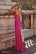 La Femme 32058 High Slit Embellished Lace-Up Dress